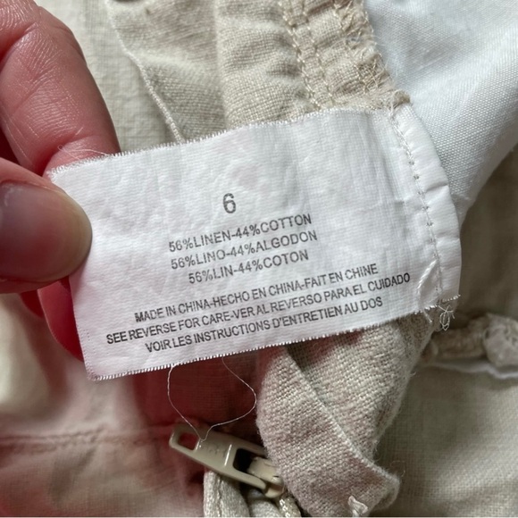 Gloria Vanderbilt Women’s Beige Linen Blend Shorts Size 6 - Picture 8 of 11